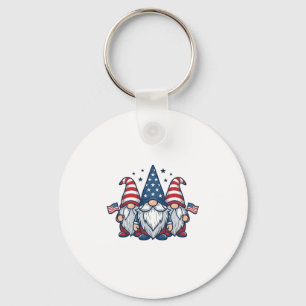 Patriotic Gnome Trio Vintage Vector Design_1 Key Ring