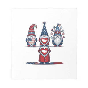 Patriotic Gnome Trio Vintage Vector Design_1 Notepad