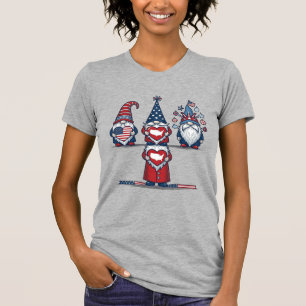 Patriotic Gnome Trio Vintage Vector Design_1 T-Shirt