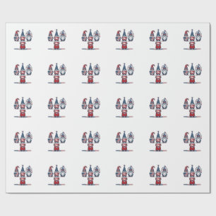 Patriotic Gnome Trio Vintage Vector Design_1 Wrapping Paper