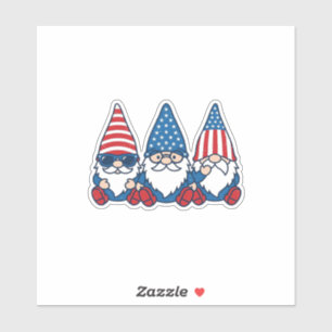 Patriotic Gnome Trio Vintage Vector Shirt Design_1