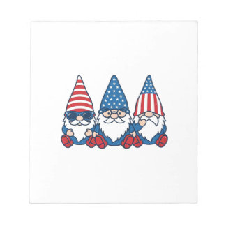 Patriotic Gnome Trio Vintage Vector Shirt Design_1 Notepad