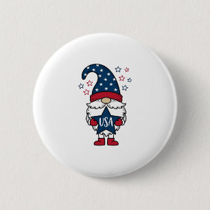 Patriotic Gnome USA Star Vector Shirt Design_1 6 Cm Round Badge