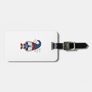 Patriotic Gnome USA Star Vector Shirt Design_1 Luggage Tag