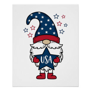 Patriotic Gnome USA Star Vector Shirt Design_1 Poster