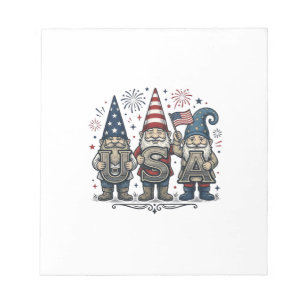 Patriotic Gnome USA Vintage Fourth of July Shirt_1 Notepad