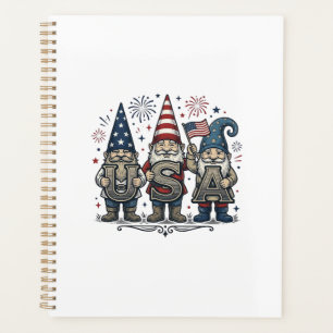 Patriotic Gnome USA Vintage Fourth of July Shirt_1 Planner