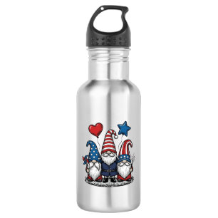 Patriotic Gnome Vintage Engraving Vector Design_1 532 Ml Water Bottle