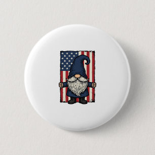 Patriotic Gnome Vintage Flag Shirt Design_1 6 Cm Round Badge