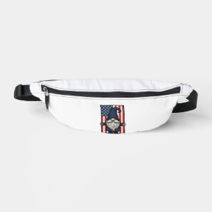 Patriotic Gnome Vintage Flag Shirt Design_1 Bum Bags