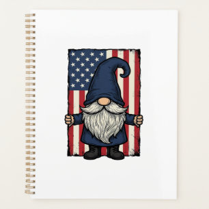 Patriotic Gnome Vintage Flag Shirt Design_1 Planner