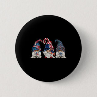 Patriotic Gnomes 4th Of July Funny Gnome Love Amer 6 Cm Round Badge