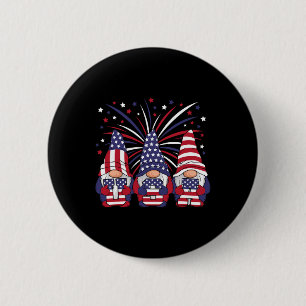 Patriotic Gnomes 4th Of July Usa Men Women Kids 6 Cm Round Badge