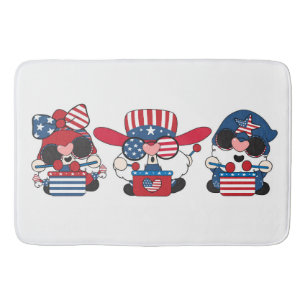 Patriotic Gnomes Bath Mat