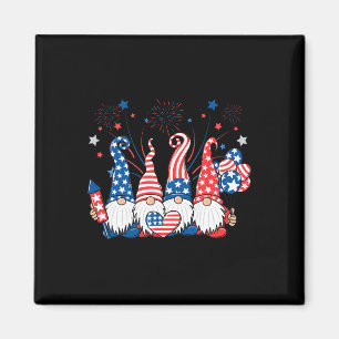 Patriotic Gnomes Fireworks Usa Independence Day 4t Magnet