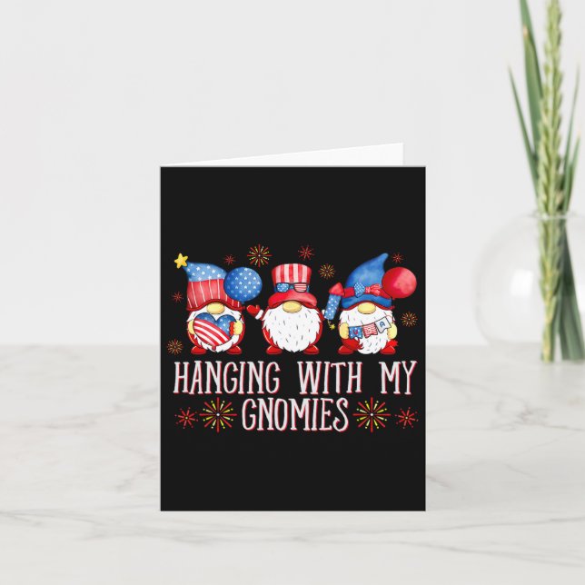 Patriotic Gnomes For 4th Of July Hanging With My G Card (Front)