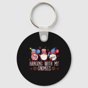 Patriotic Gnomes For 4th Of July Hanging With My G Key Ring