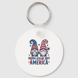 Patriotic Gnomes Happy 4th of July America Shirt_1 Key Ring
