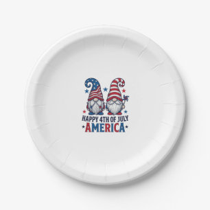Patriotic Gnomes Happy 4th of July America Shirt_1 Paper Plate