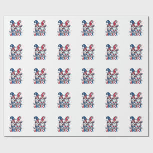 Patriotic Gnomes Happy 4th of July America Shirt_1 Wrapping Paper