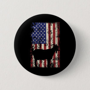 Patriotic Goat 4th Of July American Flag  6 Cm Round Badge