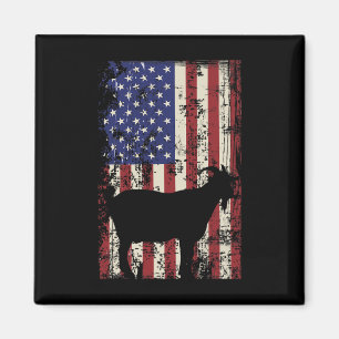 Patriotic Goat 4th Of July American Flag Magnet