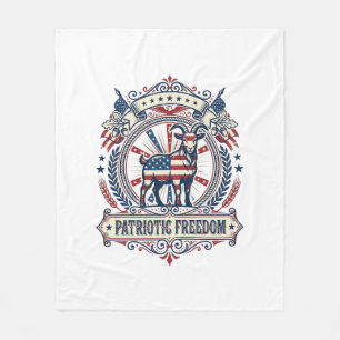 Patriotic Goat Farm Vector Graphic Tee_1 Fleece Blanket