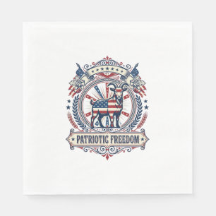 Patriotic Goat Farm Vector Graphic Tee_1 Napkin