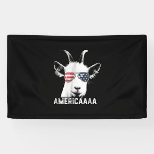 Patriotic Goat Funny Goat America Banner