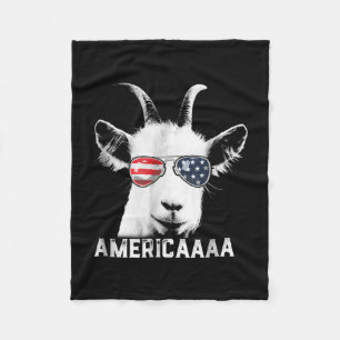 Patriotic Goat Funny Goat America Fleece Blanket