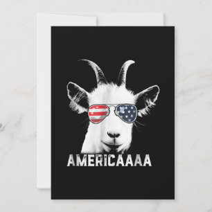 Patriotic Goat Funny Goat America Holiday Card