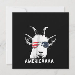 Patriotic Goat Funny Goat America Invitation