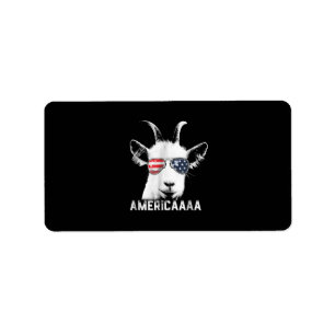 Patriotic Goat Funny Goat America Label
