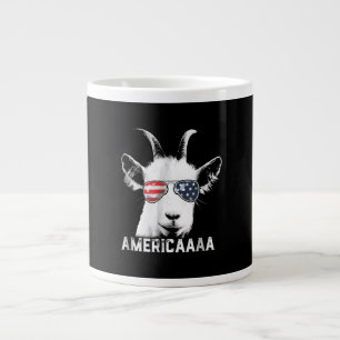 Patriotic Goat Funny Goat America Large Coffee Mug