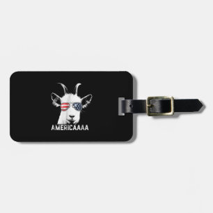 Patriotic Goat Funny Goat America Luggage Tag