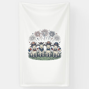 Patriotic Goats Fireworks Vintage Shirt Design_1 Banner