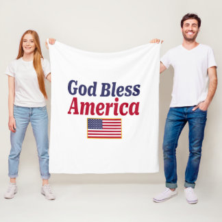 Patriotic God Bless America Fleece Blanket