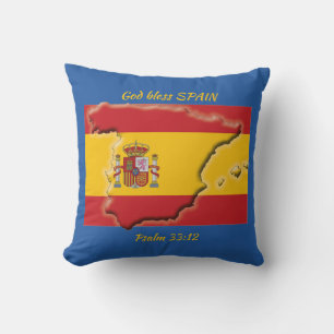 Patriotic GOD BLESS SPAIN Cushion