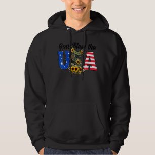 Patriotic God Bless Usa America Flag 4th Of July Hoodie