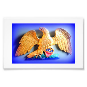 patriotic gold eagle photo print