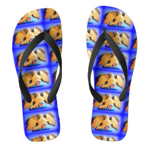 patriotic gold eagles blue thongs