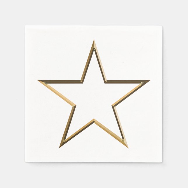 Patriotic gold star modern elegant holiday party napkin (Front)