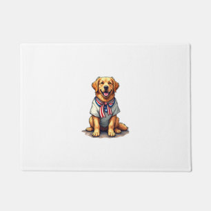 Patriotic Golden Dog Vintage Engraving Shirt 2 Doormat