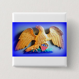 patriotic golden eagle button