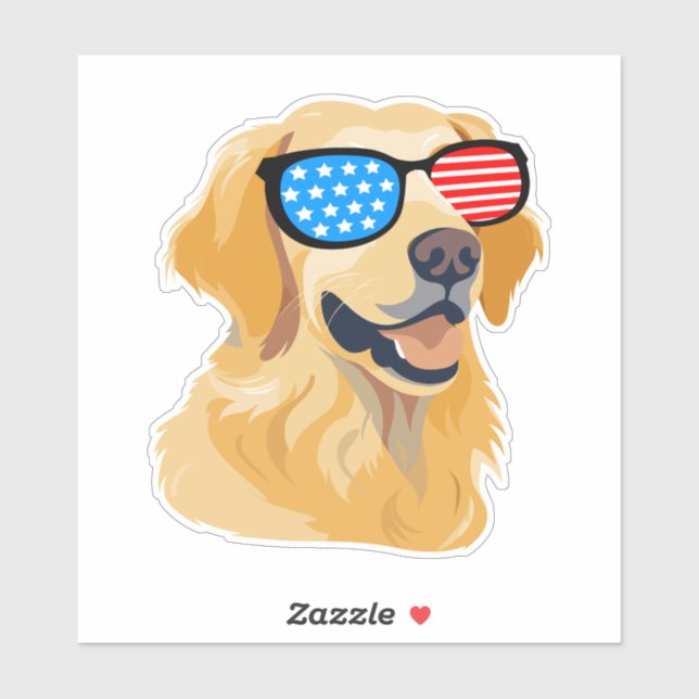 Patriotic Golden Retriever (Sheet)