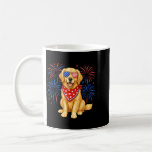 Patriotic Golden Retriever 4th Of July Fireworks Coffee Mug