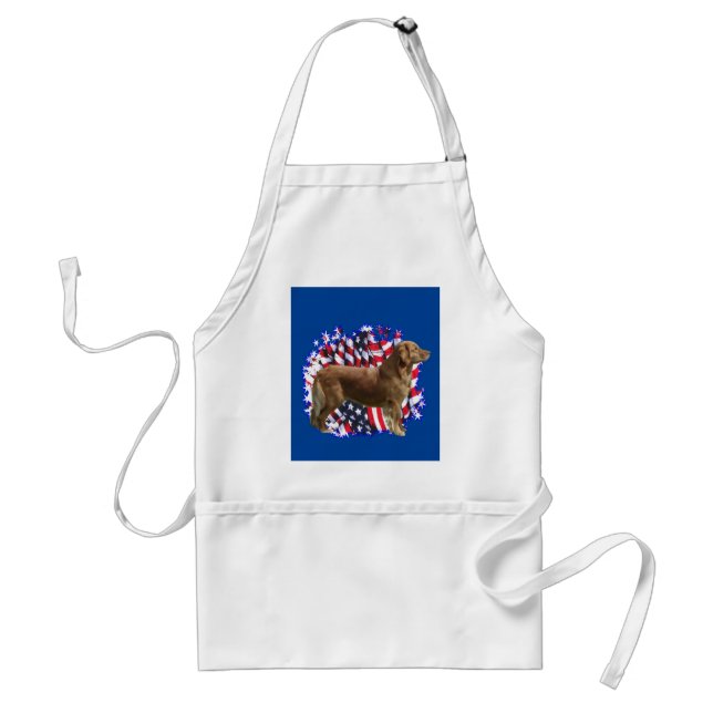 Patriotic Golden Retriever Apron (Front)