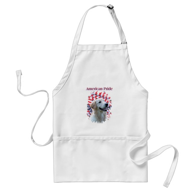 Patriotic Golden Retriever Apron (Front)