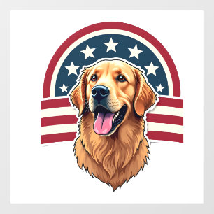 Patriotic Golden Retriever Arc Layout Shirt 2