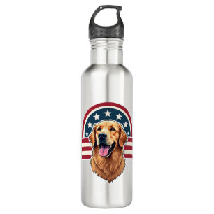 Patriotic Golden Retriever Arc Layout Shirt 2 710 Ml Water Bottle
